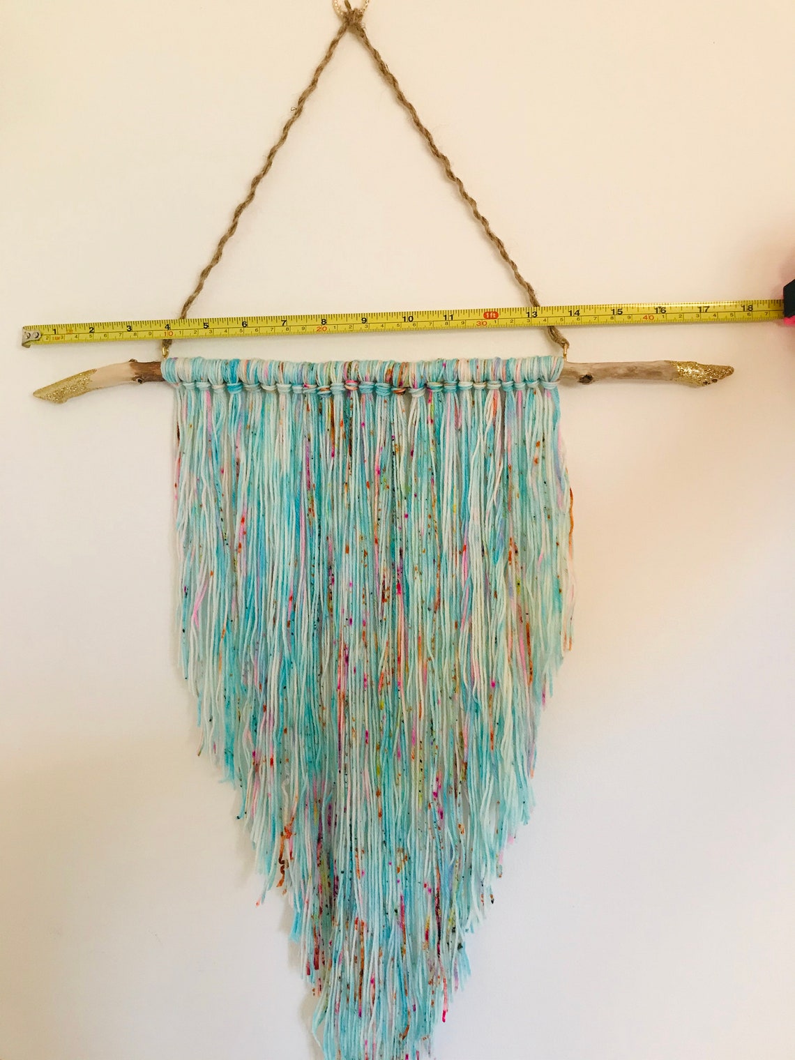 Driftwood / Hand Dyed Yarn Tapestry Handmade / FREE SHIPPING/ Boho Decor Etsy Denmark