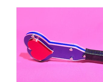 RAISED Heart print paddle! Custom Spanking paddle -GLOW-Choose colors!