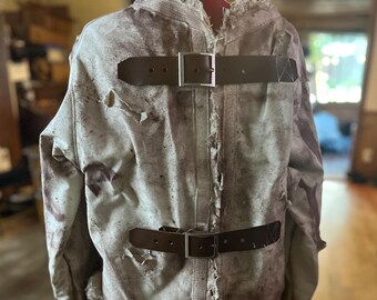 Distressed Halloween straitjacket straight jacket all sizes available canvas/leather