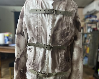 Distressed leather strap straitjacket straight jacket Halloween all sizes