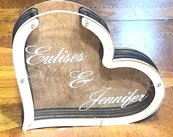 ENORME salvadanaio a cuore personalizzato Fino a 22" Lucky love Money Box matrimonio personalizzato