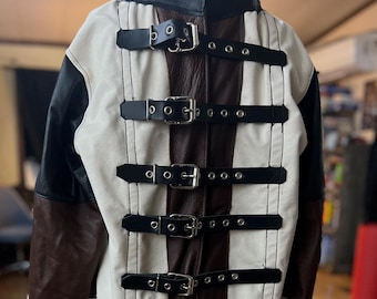 Custom leather/canvas straight Jacket -Any size and mult. colors!