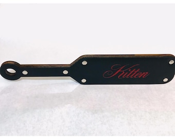 Custom engraved Leather/wood spanking paddle
