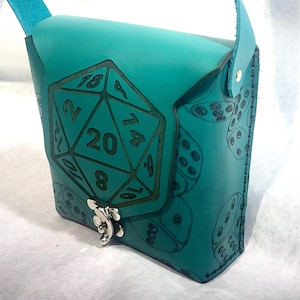 Bolsa de dados D20 de cuero personalizada ¡Elige color! estuche bolso de hombro bolso gamer bolsa cosida a mano Die