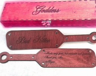 Custom spanking paddle & Gift Box