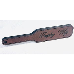 Custom engraved hand stitched leather spanking paddle LOTS of leather colors!! brown White Pink Red black purple blue