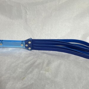 Custom engraved Acrylic & Leather flogger strap belt paddle whip
