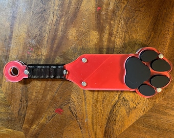 RAISED Paw print paddle! Custom Spanking paddle -GLOW-Choose colors!