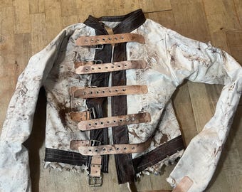 New-Medium Distressed straitjacket ready to ship  straight jacket Halloween costume photography haunt