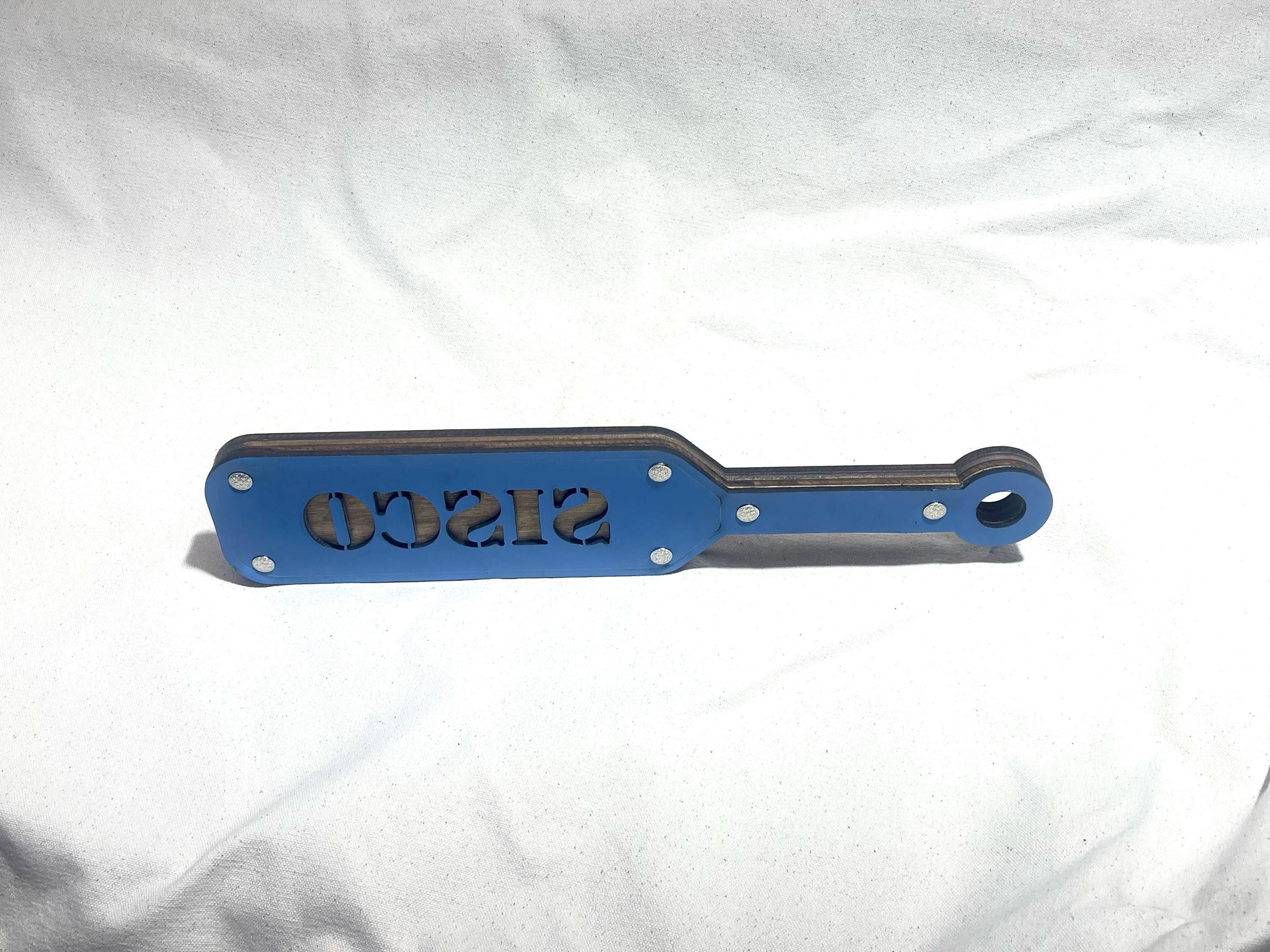 Custom Word Cut Out Leather & Wood Spanking Paddle Personalized