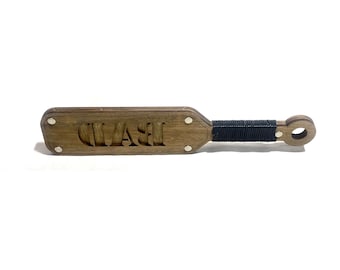 Custom word cut out wood paddle 3 layer spank spanking paddle