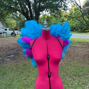 Fairy wings ostrich feathers photo prop cosplay rave party festival costume