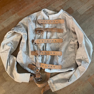 Large Distressed straitjacket straight jacket Halloween costume photography haunt