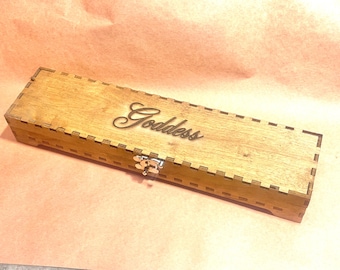 Scatola regalo in legno di betulla incisa su misura, lunga