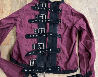 Discounted large straitjacket straight jacket Halloween costume -leather and canvas