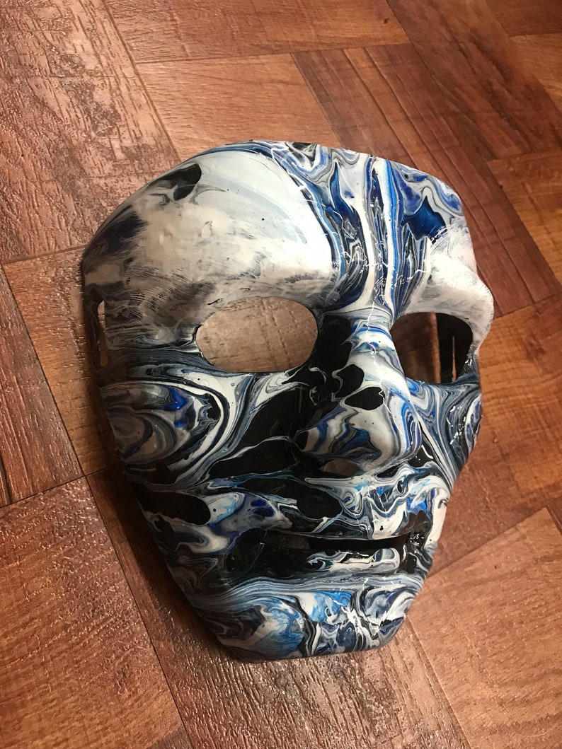 Halloween mask Hand painted resin finish leather strap Mardi Gras masquerade
