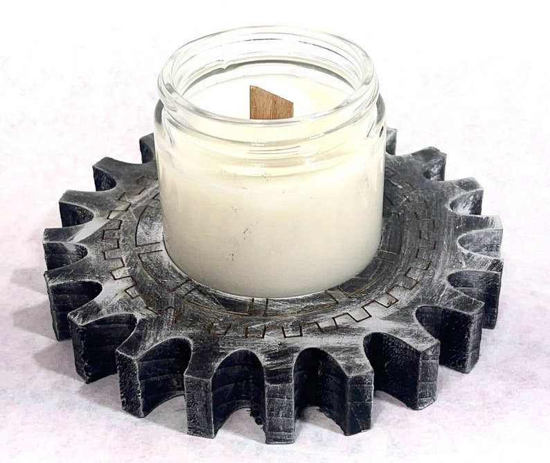 Steampunk Candle / Wood Holder Centerpiece Set Gears Natural Etsy