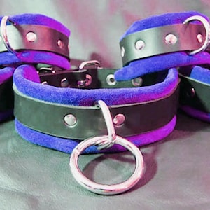 10 pc restraint cuff set -with bed tie down straps wrist, ankle, collar, hogtie, blindfold