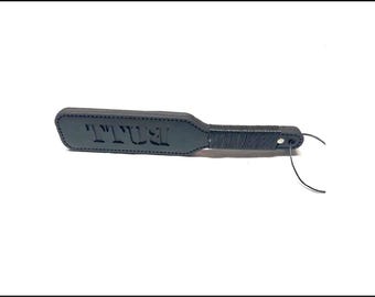 All leather 5 layer custom hand stitched paddle-Cut out word