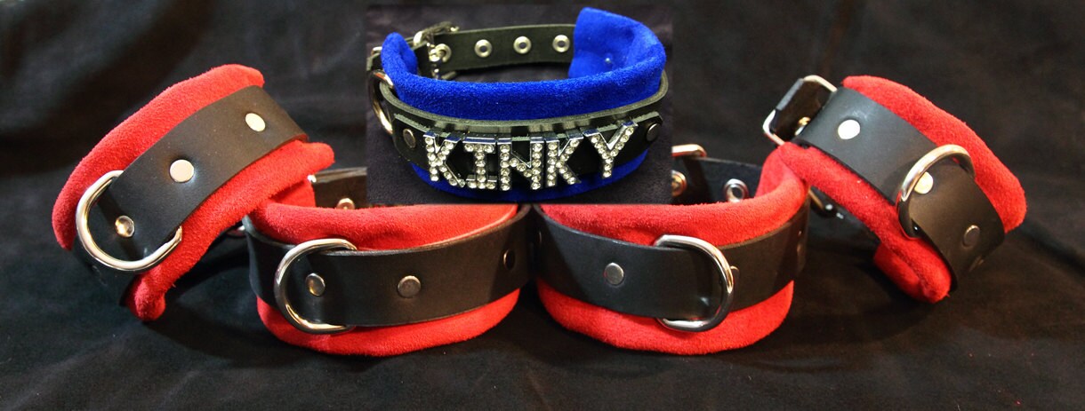 12 Pc Restraint Set- Wrist Ankle Cuffs- Personalized Collar 