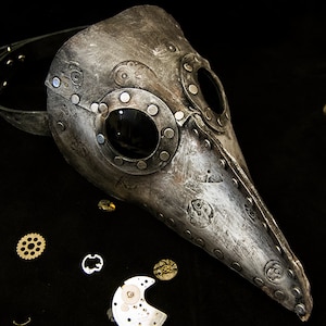 Máscara de médico de la peste hecha a mano en cuero con lentes estilo Steampunk