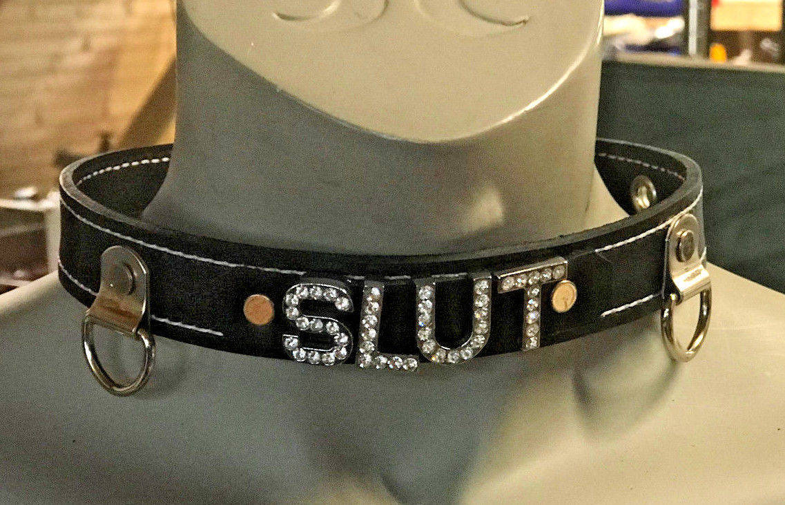 Leather Slave Collar Custom Made W/ Any Name/word Many Colors Etsy UK