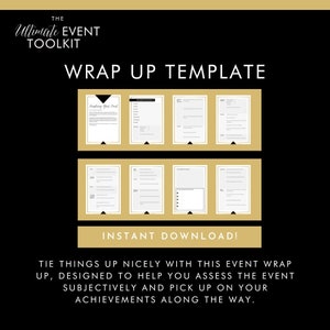 Ultimate Event Wrap Up!  Template, Digital Business Plan, Start-up Business, Timeline, Corporate Planner, Finalizing Event Template