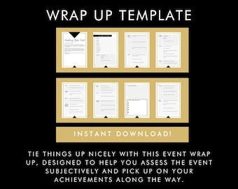 Ultimate Event Wrap Up!  Template, Digital Business Plan, Start-up Business, Timeline, Corporate Planner, Finalizing Event Template