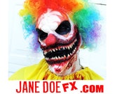 Killer Clown Mask Scary Clown Costume ahs Clown Prosthetic Mask Clown makeup Zombie clown Halloween ClowN Makeup CLOWN COSTUME