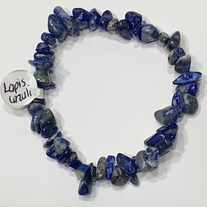 Lapis Lazuli Chip Bracelet Handmade NEW image 1