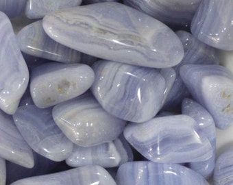 Blue Lace Agate Tumbled Gemstone Crystal