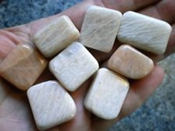 Peach - Rainbow Moonstones - Tumbled Gemstone Crystal