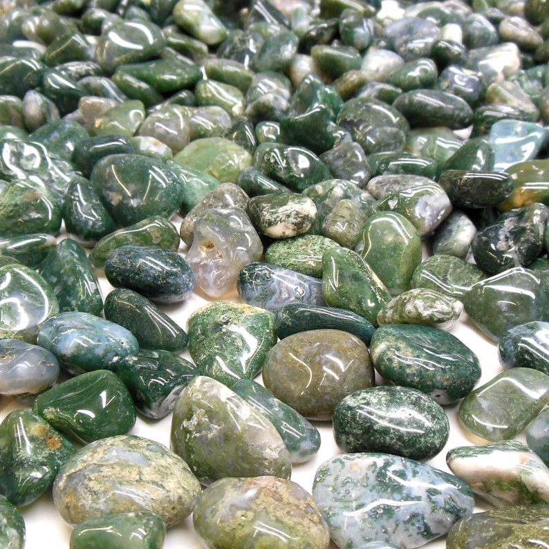 Moss Agate Tumbled Gemstone Crystal Protection Healing | Etsy