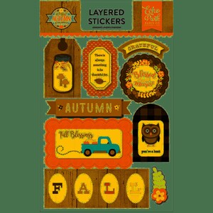 Echo Park - A Perfect Autumn Collection - Layered Cardstock Stickers
