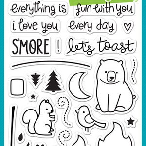 Lawn Fawn Love You S'more Cling Stamp Set