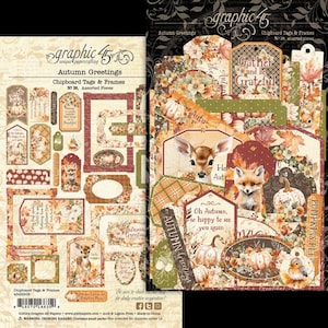 Graphic 45 Autumn Greetings Chipboard Frames and Tags