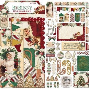 BoBunny - Yuletide Carol Collection - Christmas - Noteworthy Journaling Cards