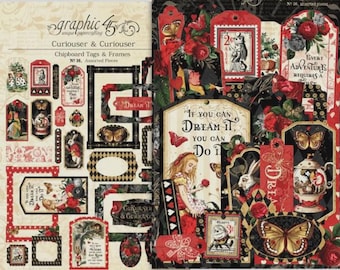 Graphic 45 Curiouser and Curiouser Frames and Tags