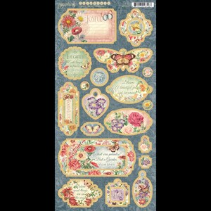 Graphic 45 Flower Market Collection Chipboard Pieces