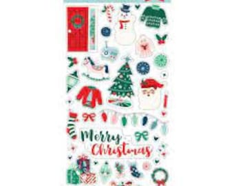 Carta Bella Merry Christmas Chipboard Phrases