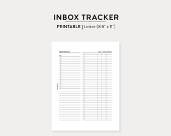 Inbox Tracker Printable | Letter Size Printable Insert | Note Taking Printable PDF | Note Page Planning Printable Instant Download