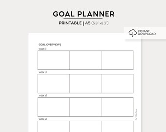 Top Three Weekly Goal Planner Printable | Letter Size Printable Insert | Printable PDF | Goal Setting Planning Printable Instant Download