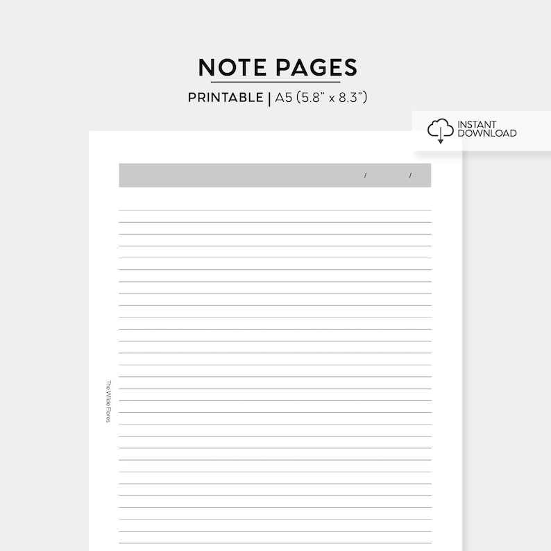 Note Page Printable A5 Size Printable - Il 794xN.4600189903 Alla