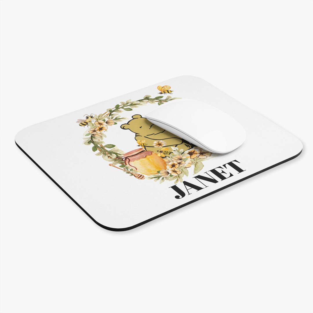 Winniethepooh Mouse Pad rectangle, Pooh Wreath Personalized Mouse Mat Etsy