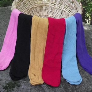 Solid Color Cotton Knee High Socks Christmas Ecofriendly Made in USA Historical Cosplay Unisex Costume Festival  Boot Socks Cottagecore