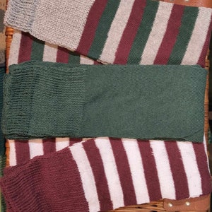 Victorian Christmas Holiday Yule (3 pairs) Striped Cotton Over the Knee/Knee socks Ecofriendly Made in USA Theater Stocker Stuffer Gift