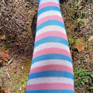 Trans Striped Cotton Over The Knee Socks Ecofriendly Cosplay Festival Pride Costume Christmas