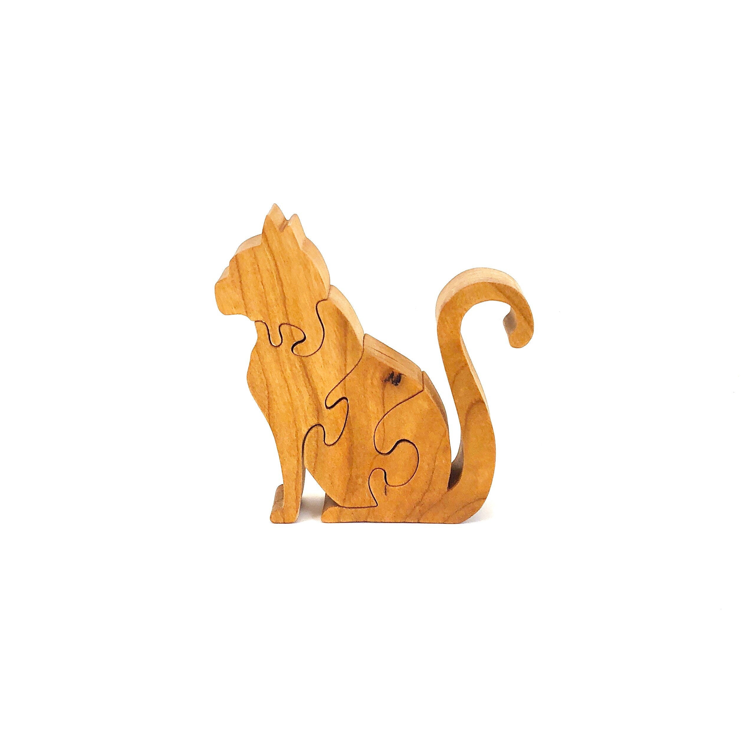 Puzzle chat en bois - Poupette Cakaouette