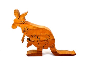 Wooden Kangaroo and Baby Puzzle