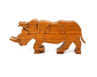 Wooden Rhinoceros Puzzle